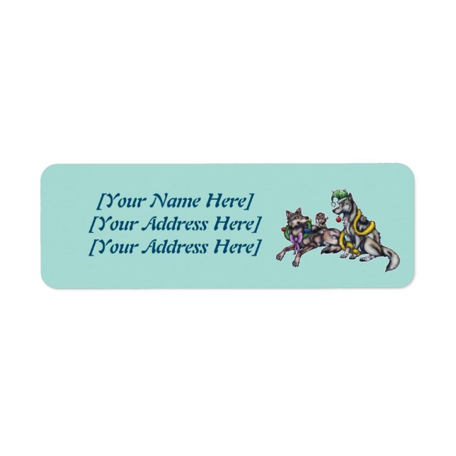 Holiday Wolves Return Address Label (Front)