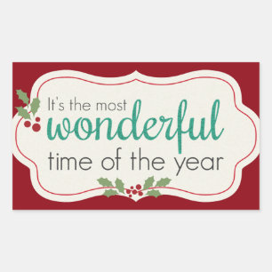Holiday Wonderful Rectangular Sticker