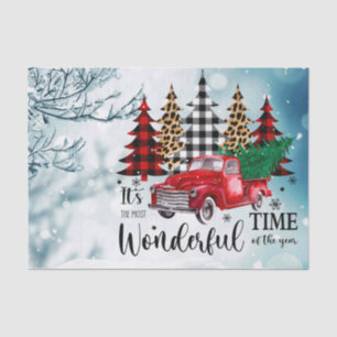 Holiday Wonderful Time of the Year Vintage Truck Tissue Paper