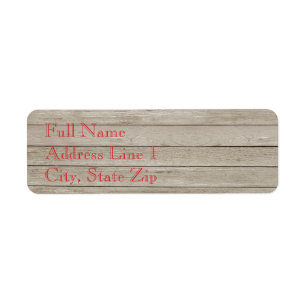 Holiday Wooden Plank Return Address Label