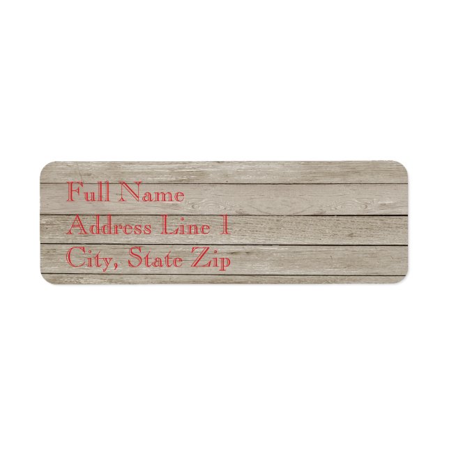 Holiday Wooden Plank Return Address Label (Front)