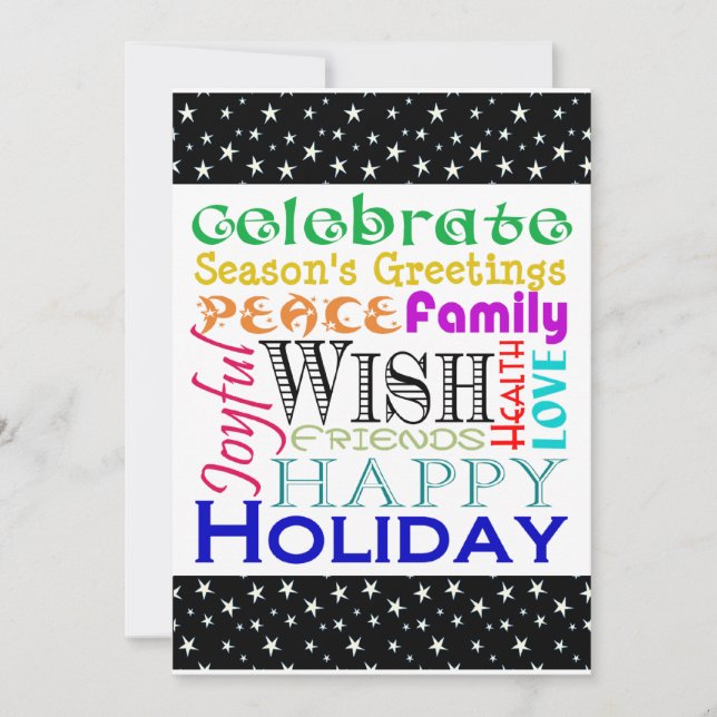Holiday Words Small Card (Front)