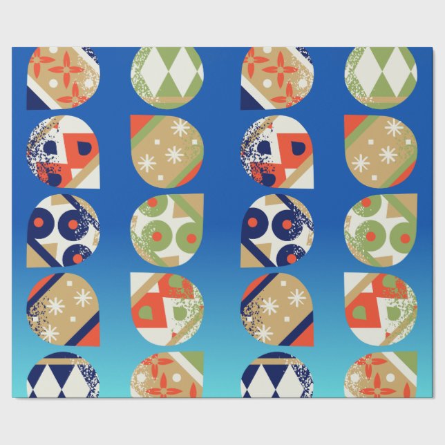 Holiday Wrapping Paper Bold Modern Ornaments (Seam)