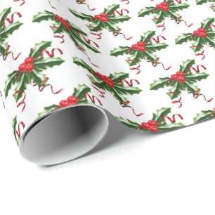 Holiday Wrapping Paper-Holly Paper