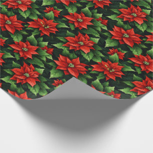 Holiday Wrapping Paper Poinsettias