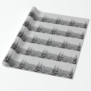 Holiday Wrapping Paper Snow Covered Trees Paper