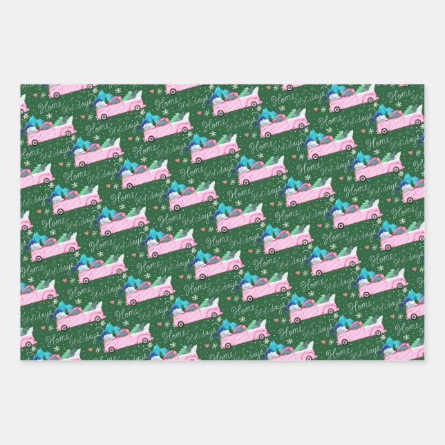 Holiday Wrapping - penguins, trucks, gingerbread Wrapping Paper Sheet (Front 3)