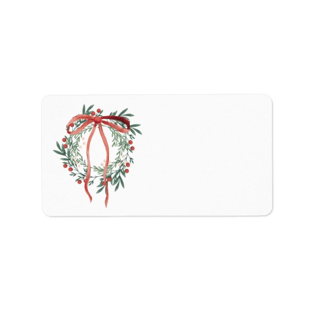Holiday Wreath Address Label (Front)