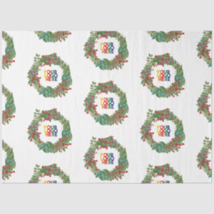 Holiday Wreath Business Logo Christmas  Tissue Paper