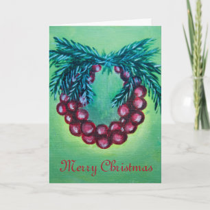 Holiday Wreath Christmas Card