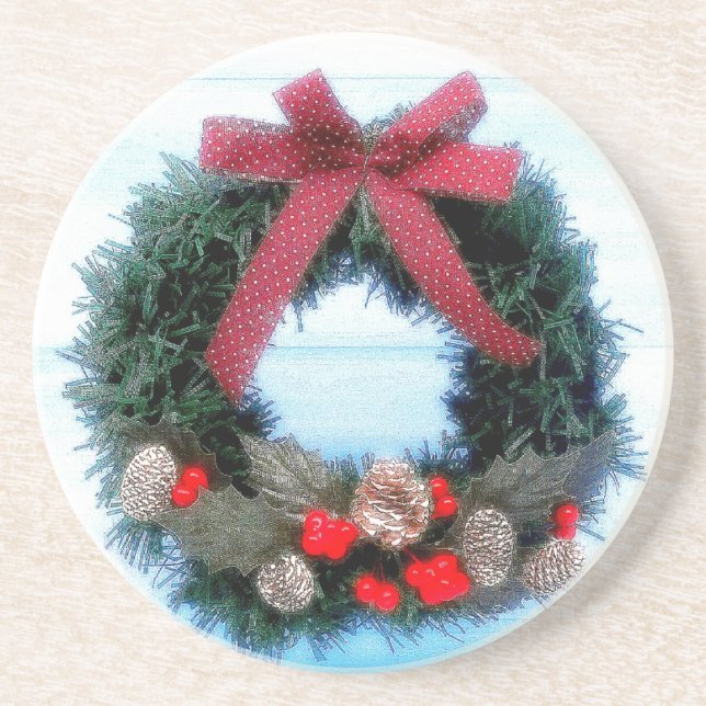 Holiday Wreath Coaster (Front)