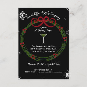 Holiday Wreath Corporate Soiree Invitation