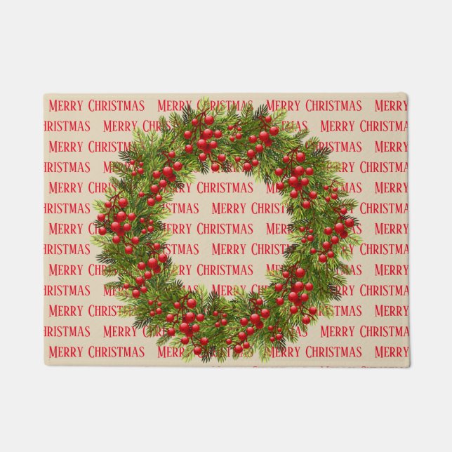 Holiday Wreath Doormat (Front)