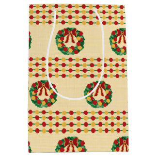 Holiday Wreath Knit Medium Gift Bag