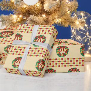 Holiday Wreath Knit Wrapping Paper