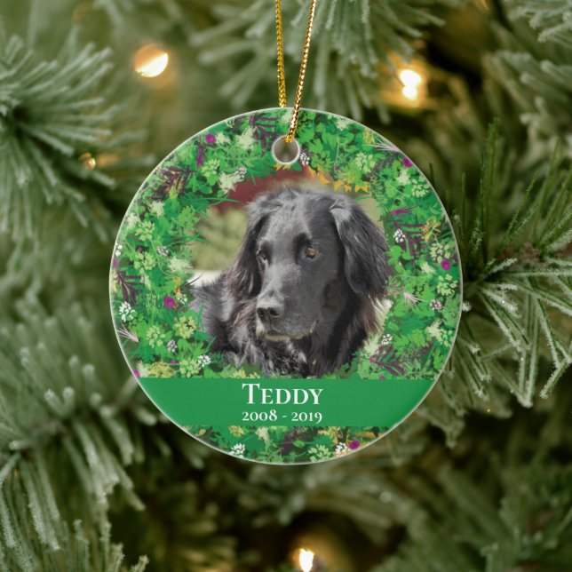 Holiday Wreath Pet Ceramic Ornament (Tree)