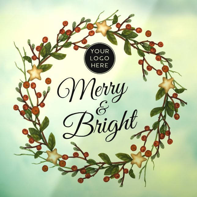 Holiday Wreath Your Logo Merry and Bright (Sheet 3)