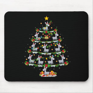 Holiday Xmas Lighting Santa Donkey Christmas Tree Mouse Pad