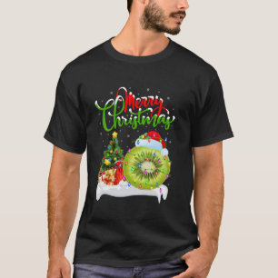 Holiday Xmas Tree Lighting Santa Hat Kiwi Fruit Ch T-Shirt