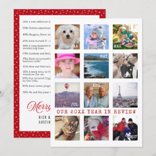 Holiday Year In Review Custom 12 Photo Collage Card