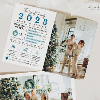 Holiday Year In Review Infographic Christmas Card