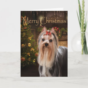 Holiday Yorkie Christmas Card