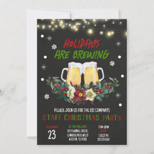 Holidays are Brewing Beer Christmas Party Invitation