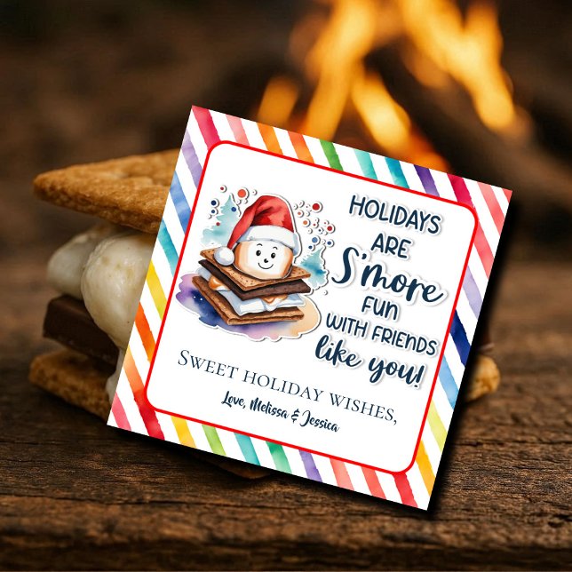 Holidays Are S'more Fun With Friends Like You. Square Paper Coaster (Creator Uploaded)