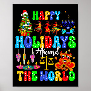 Holidays Around World Xmas Hanukkah Kwanzaa Diwali Poster