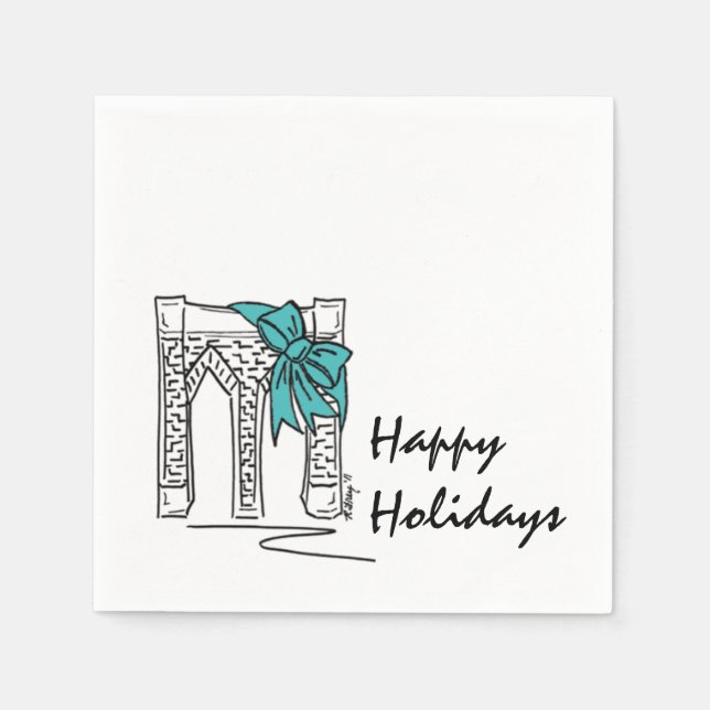 Holidays Brooklyn NYC Christmas Hanukkah New York Napkin (Front)