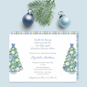 Holidays Chinoiserie Twin Boys Baby Shower Party Invitation