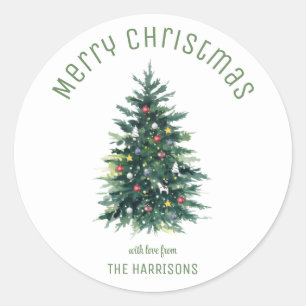 Holidays Christmas Tree Classic Round Sticker