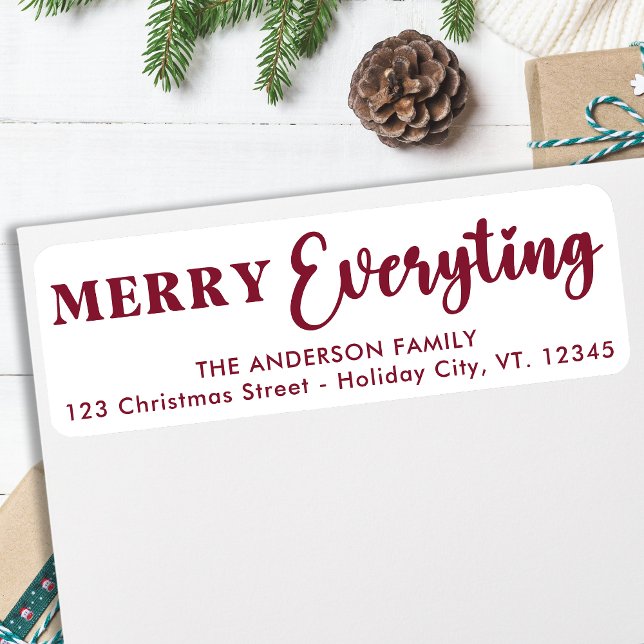 Holidays Custom Merry Everything Return Address Return Address Label (Creator Uploaded)