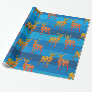 Holidays Deer Snowflakes Wrapping Paper