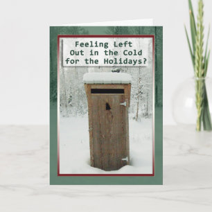 Holidays Funny Outhouse in Snow Holiday Card