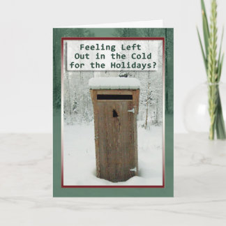 Holidays Funny Outhouse in Snow Holiday Card