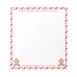 Holidays Gingerbread Man Cookies Personalised  Not Notepad