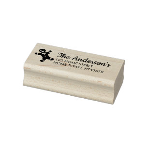 Holidays Gingerbread Man Return Address Rubber Stamp