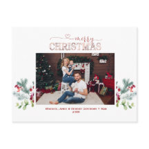 Holidays Greenery Photo Rose Gold Merry Christmas 