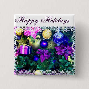 Holidays Greetings_ 15 Cm Square Badge