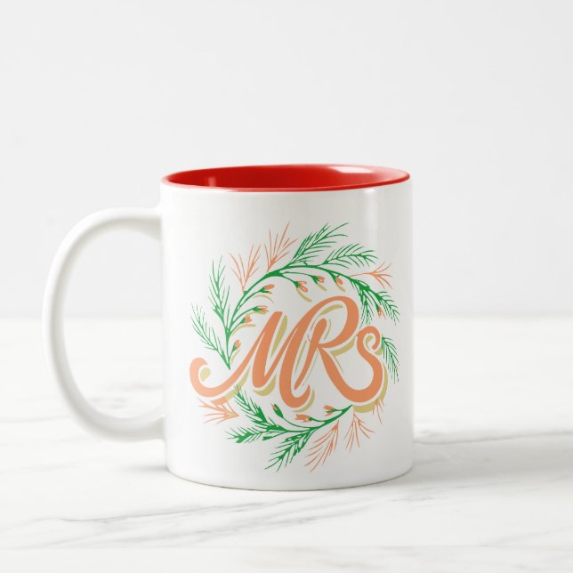 Holidays Mrs  Two-Tone Coffee Mug (Left)