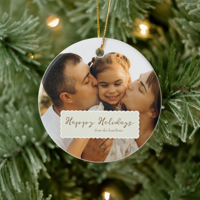 Holidays Multi-photo Memory Card Ceramic Ornament (Tree)