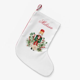 Holidays Nutcracker Greenery Script Small Christmas Stocking
