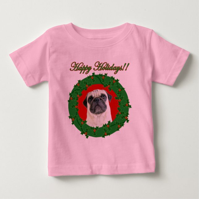 Holidays pug toddler shirt (Front)