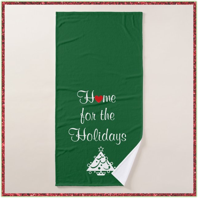 Holidays Red Heart and Tree Sentimental Bath Towel (Creator Uploaded)