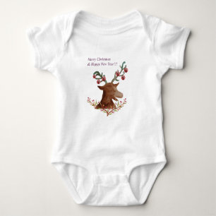 Holidays Reindeer, Deer Baby Bodysuit