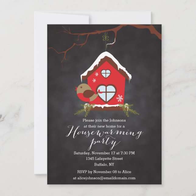 Holidays Robin Housewarming Party Invitation (Front)
