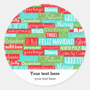 Holidays Season typography Classic Round Sticker