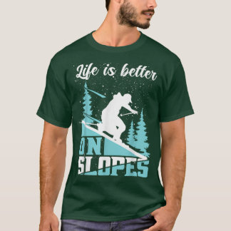 Holidays Skier Skiing Snow Ski Winter Women Men Te T-Shirt