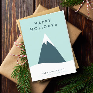 Holidays Snow Mountain Scandinavian Minimalist Holiday Card